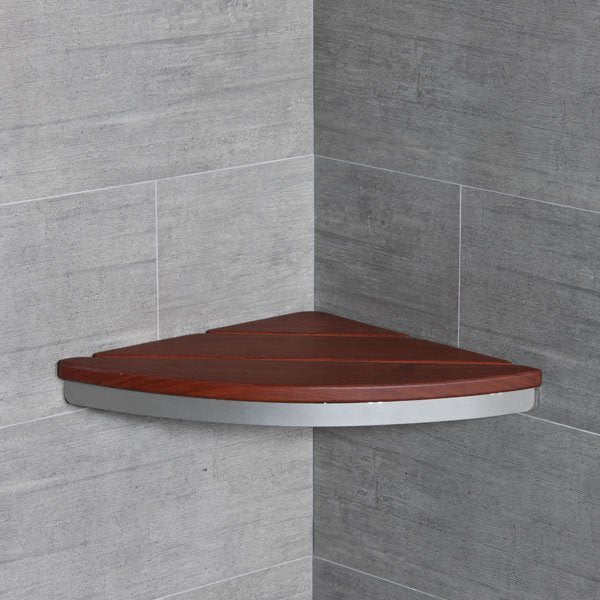 Thermasol Brazilian Walnut Corner Shower Seat