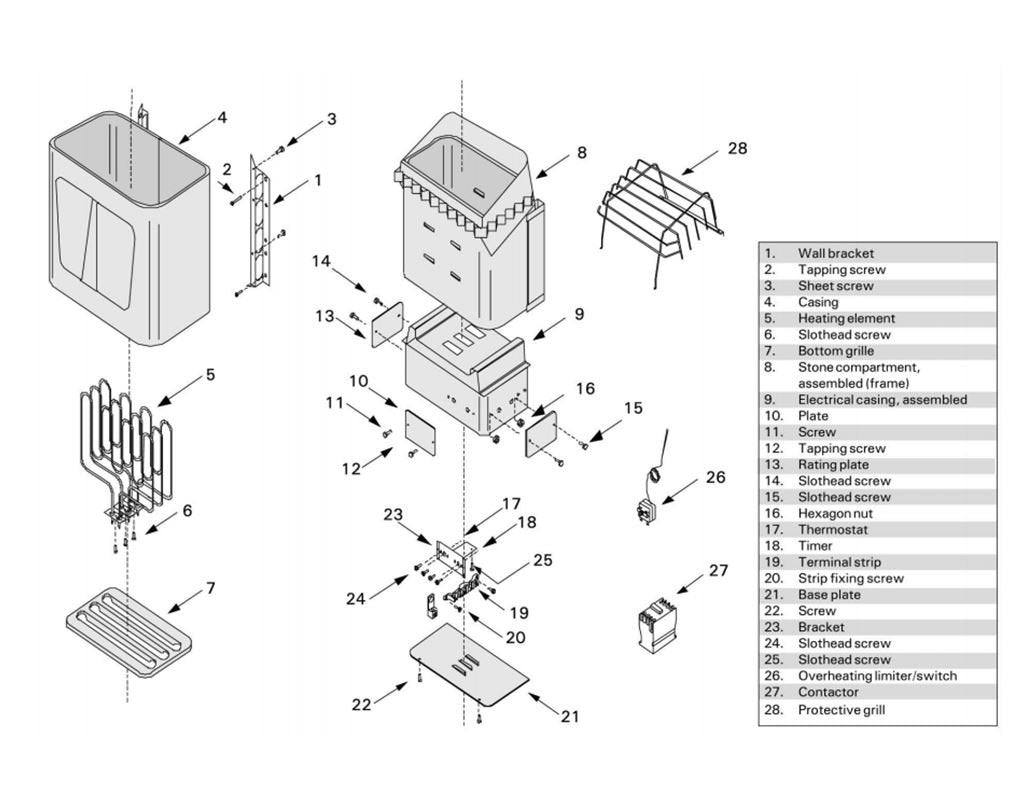 Finlandia / Harvia Part # WX356 Complete Power Unit for CG170-U1-15