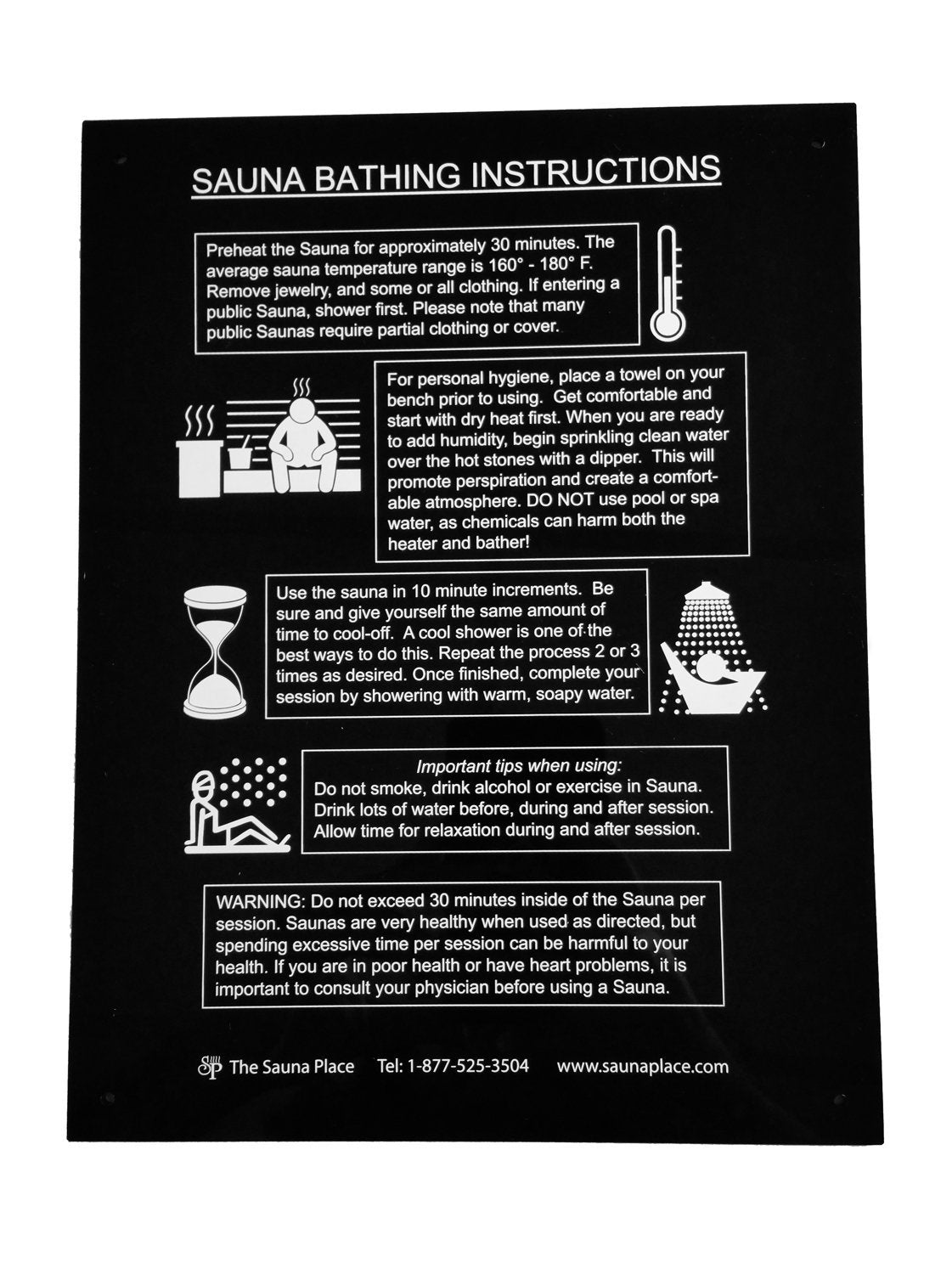 Plexiglas Bathing Instructions Sign (8 1/2″ x 11″)