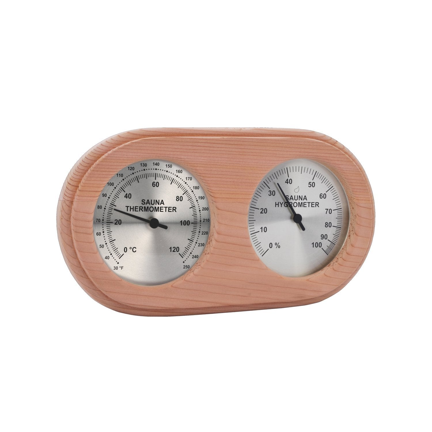 Oval Cedar Encased Thermometer/Hygrometer C-F (10″ x 5 1/2″)