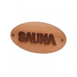 Engraved Cedar Oval Sauna Sign (3&#8243; x 5 3/4&#8243;)