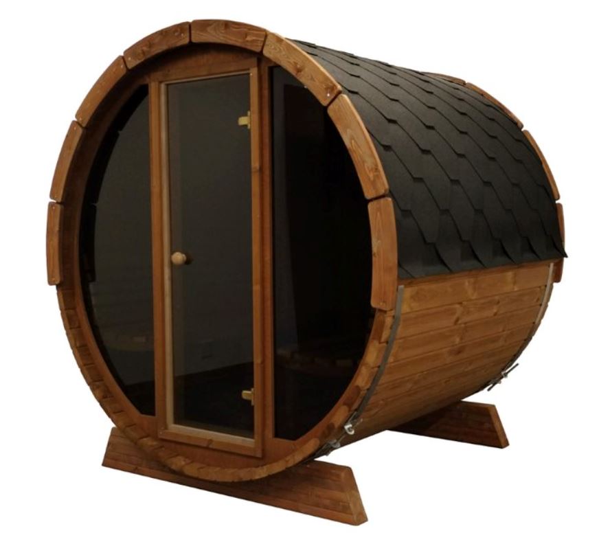 ERGO Glass Front Barrel Sauna (4 Person) Saunas SaunaLife Harvia KIP 6kW