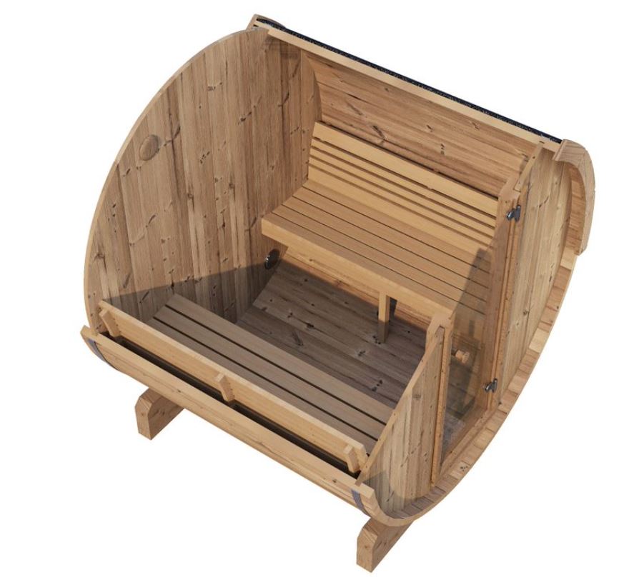 Thermory Nordic Barrel Sauna (4 Person) Saunas Thermory 59"L x 75.5"H [Nordic 55] HUUM DROP 7.5kW (WiFi Enabled) 