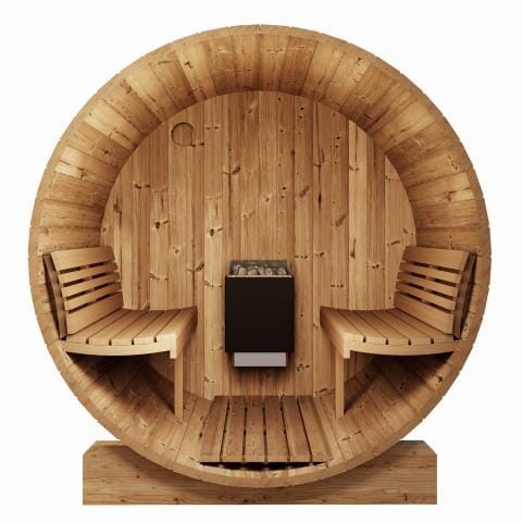 Thermory Nordic Barrel Sauna (4 Person) Saunas Thermory 59"L x 75.5"H [Nordic 55] HUUM HIVE Wood 13 + Chimney Kit 