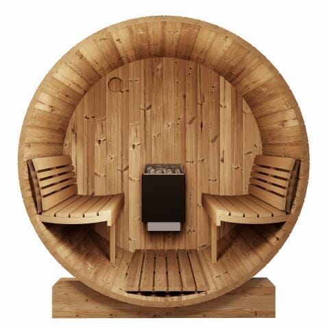 ERGO Nordic Barrel Sauna (6 Person) Saunas SaunaLife HUUM HIVE Wood 13 + Chimney Kit