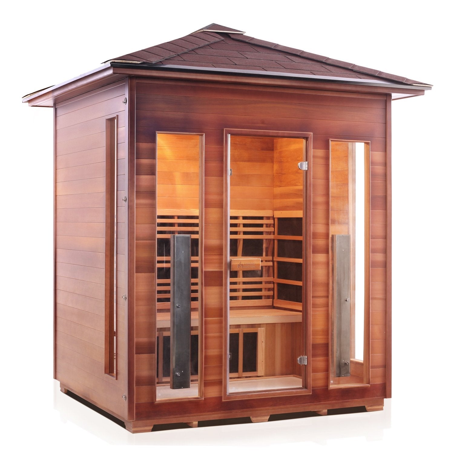 Rustic Full Spectrum Infrared Sauna (4 Person) Saunas Enlighten Sauna Slope None