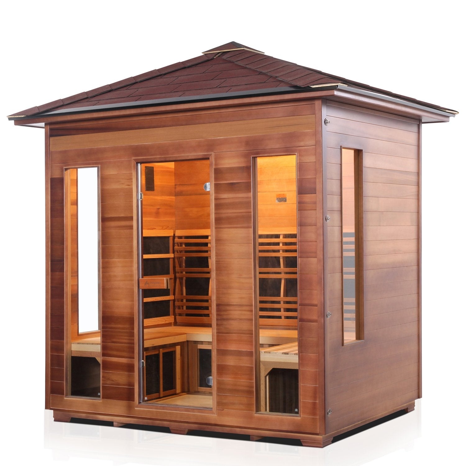 Rustic Full Spectrum Infrared Sauna (5 Person) Saunas Enlighten Sauna Slope None